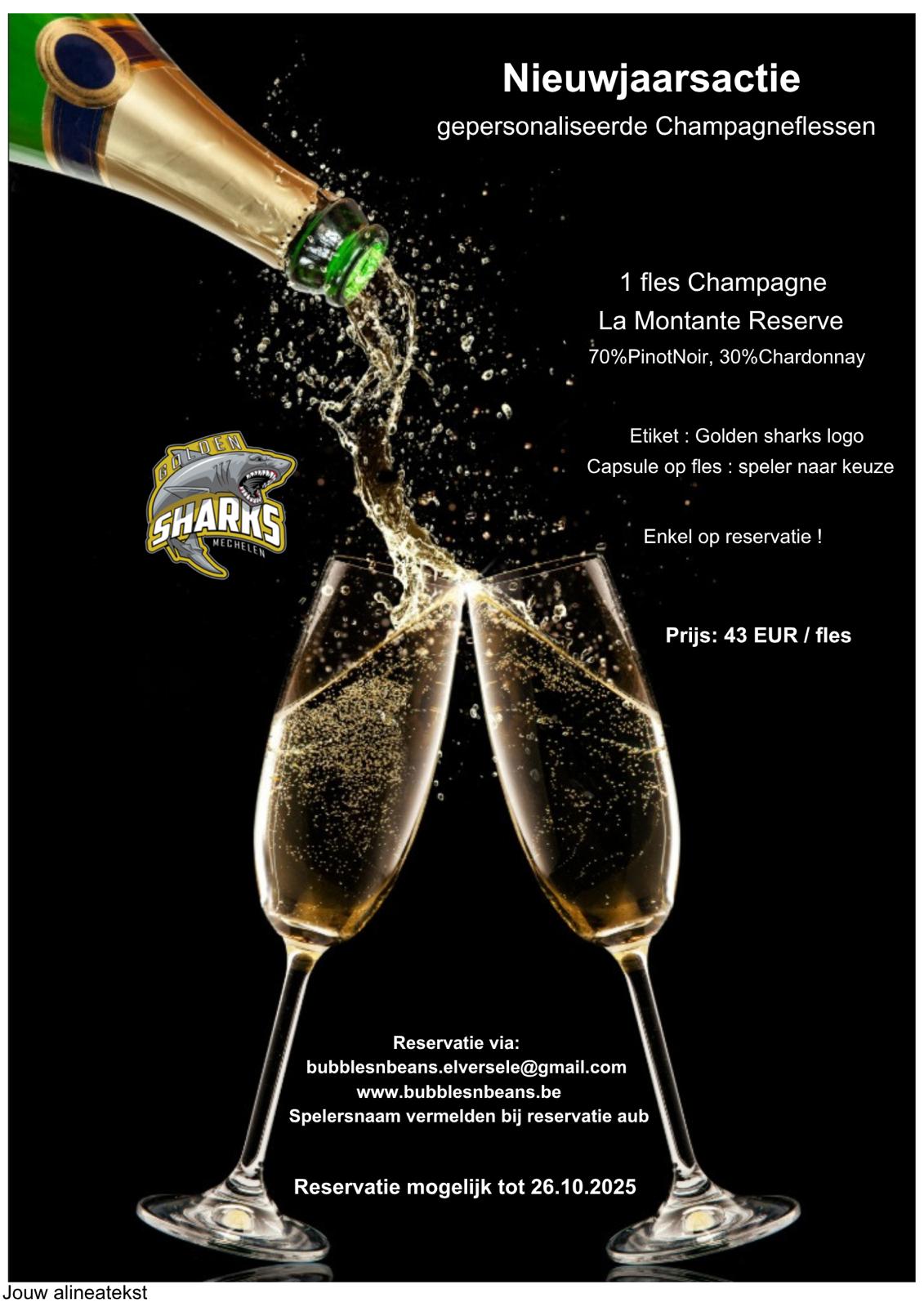 Reservatie Champagne La Montante Reserve Golden Sharks